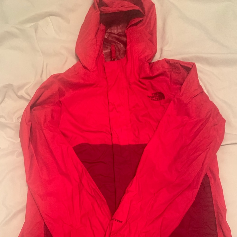 Red North-face Windbreaker